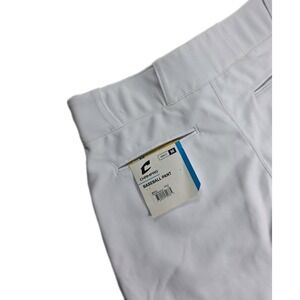 CHAMPRO Adult Men's Medium White  Red Stripe Baseball Pants  Open‎ Bottom Loose